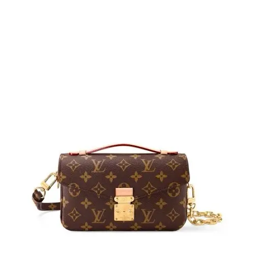 Bolsa de couro legítimo marrom modelo italiano metis Louis Vuitton pochette 