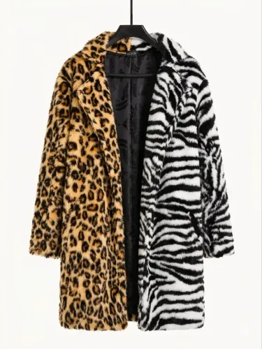 OFERTA! Casaco Subretudo Pelo Double Zebra Onça Guepardo M