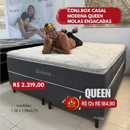 PROMOÇÃO URGENTE - Cama QUEEN com MOLAS ENSACADAS Modena por apenas 12x R$184,90