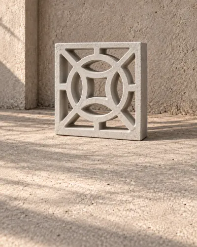 Cobogó Quatro Pontas de concreto 39x39x7 cm - R$ 20,00/un à vista
