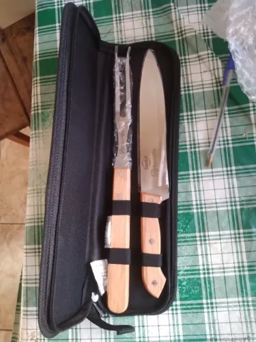 Conjunto faca e garfo para churrasco 