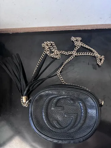 Bolsa Gucci Soho Disco Preta Original (Com Avarias