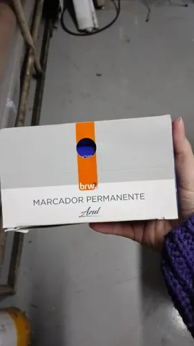 Marcador permanente Azul e Vermelho CAIXA C/12UN