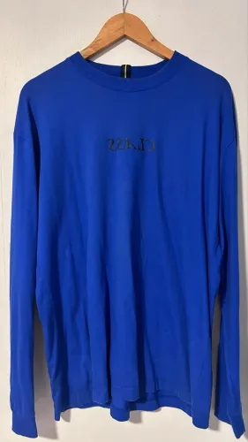 Camisa class manga longa azul