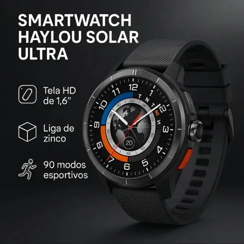 V/T Smartwatch Haylou Solar Ultra - pego monitor na troca 