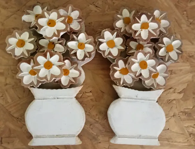 Par de quadrinhos ânfora de flores