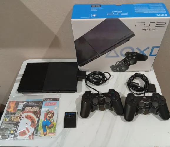 Playstation 2 completo com caixa e 2 controles