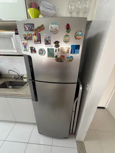 Geladeira Consul Frost Free Duplex 386 litros com Altura Flex cor Inox CRM44AK 110V