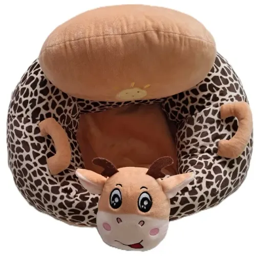 Assento Apoio Bebê Sentar Almofada Sofá Pelúcia Girafa