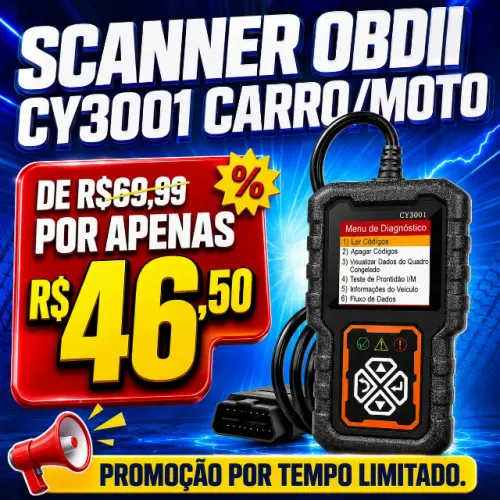 Scanner OBDII CY3001 Diagnóstico Automotivo Carro