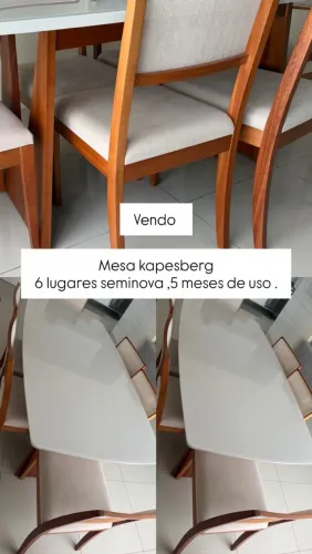 Mesa nova (5 meses de uso ) 6 cadeiras Kapesberg