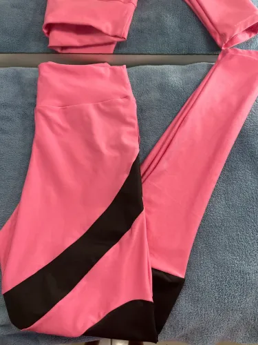 Legging Rosa e Preto 