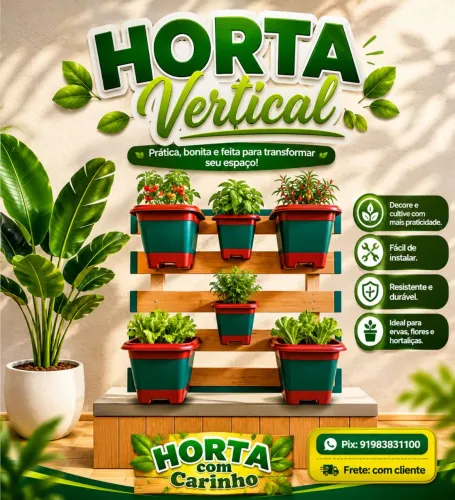  HORTA VERTICAL EM MADEIRA