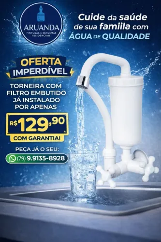 Torneira com filtro 2 em 1 - Com instalação 