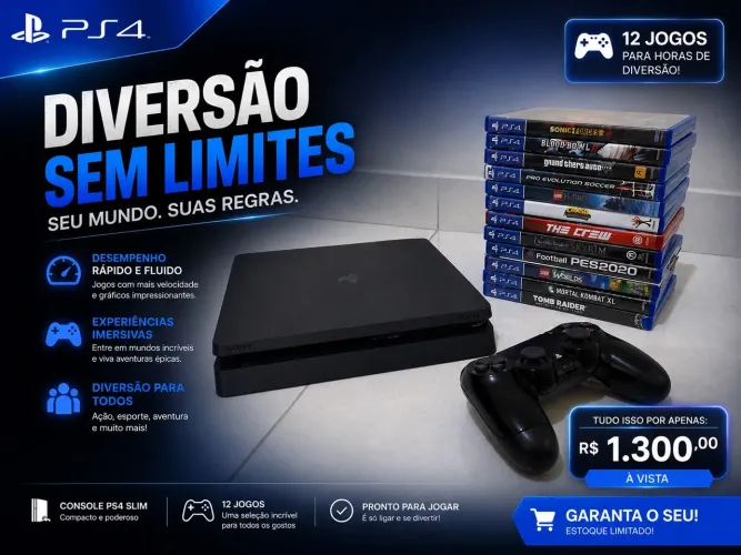 PS4 com detalhe