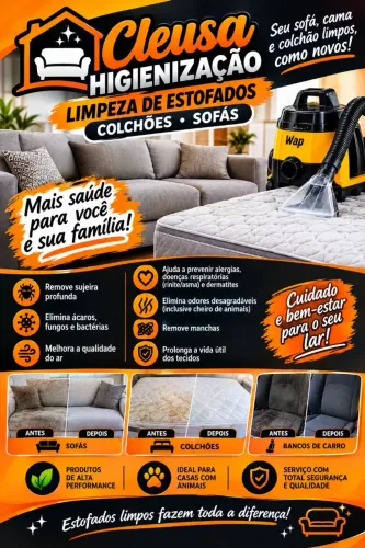 Limpeza e higienização de estofados 