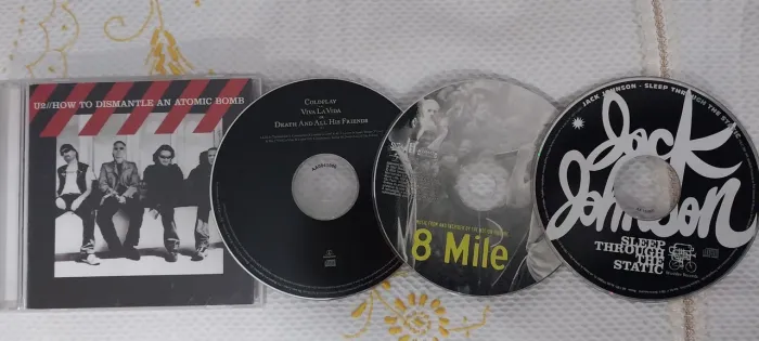 Lote de CDs U2, Coldplay, 8 Mile, Jack Johnson