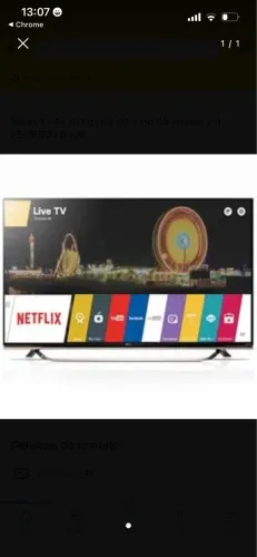 Televisor com tela quebrada LG 65UF8500