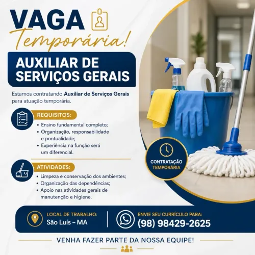 Vaga temporária para serviços gerais