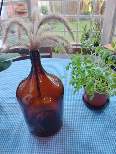 Garrafão De Vidro Marrom Âmbar 4,7l Arte Decoração Utilidade Armazenamento