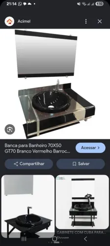 Conjunto de vidro e mármore pra banheiro