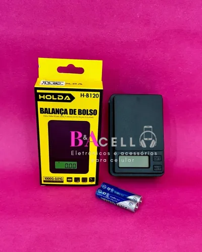 Mini Balança Digital de Bolso Holda H-B120 Visor de Led