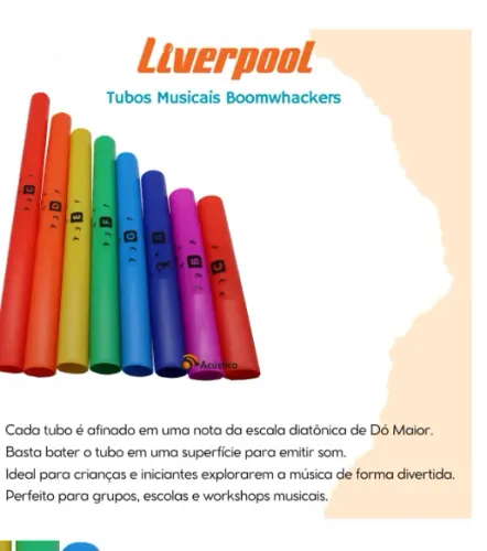 Tubos Musicais Boomwhackers Escala Diatônica Liverpool