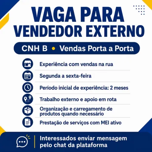 Vendedor Externo com CNH B