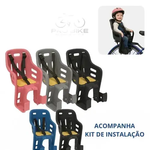 Cadeirinha Infantil Bicicleta Importada Traseira Resistente Para Bagageiro C/Cinto Importa