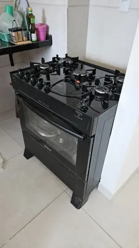 Fogão ATLAS 5 bocas com tampo de vidro MONACO TOPGLASS