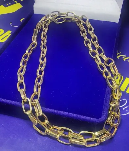 Cordão Masculino Baquert Ouro 18 Kilates Peso 15.00 Gramas 60 Cm 5 mm Oco