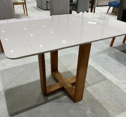 Mesa de Jantar 1,60 Tampo de Vidro NOVO ENTREGA HOJE