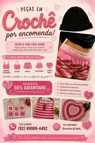 Encomende já sua peça de crochê