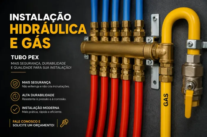 Tubo Pex hidráulico e gás