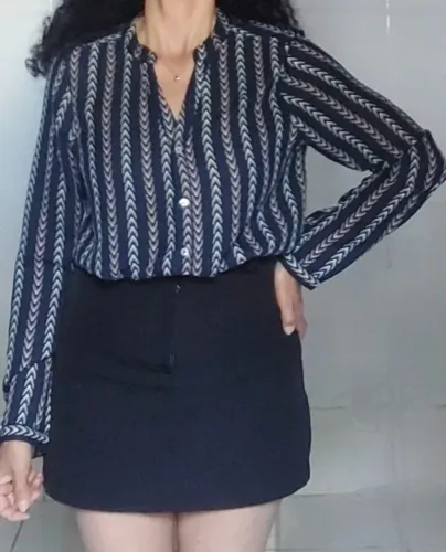 Blusa Alk Urban estampada azul marinho M