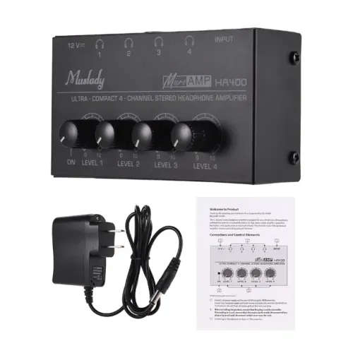 Amplificador De Fone De Ouvido 4 Canais Estéreo Compacto