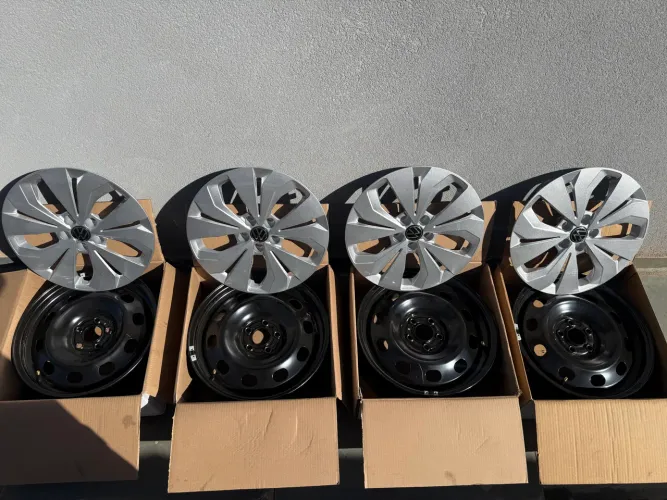 Rodas de Ferro Aro 16 Original Volkswagen T-Cross Sense 2026 + Calotas Originais