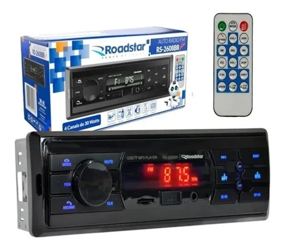 Som Automotivo Roadstar Rs-2608br Com Usb, Bluetooth E Leitor De Cartão Sd