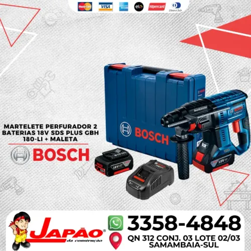 Martelete Perfurador 2 Baterias 18V + Maleta Motor Brushless SDS Plus Boschi