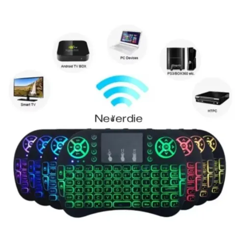 Mini Teclado bluetooth led RGB recarregável 