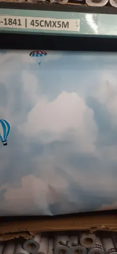 Papel de parede  vinil tipo céu azul infantil 