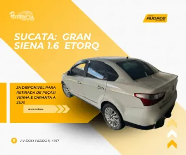Sucata Grand Siena 1.6 Etor já disponível para retirada de peças 