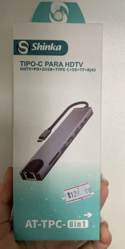 Hub Tipo-C 8 em 1 HDMI 4K, LAN e Múltiplas Portas At-Tpc Shinka Loja Coimbra Computadores