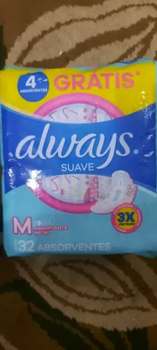 Pacote de absorventes Always Suave M - 32 unidades