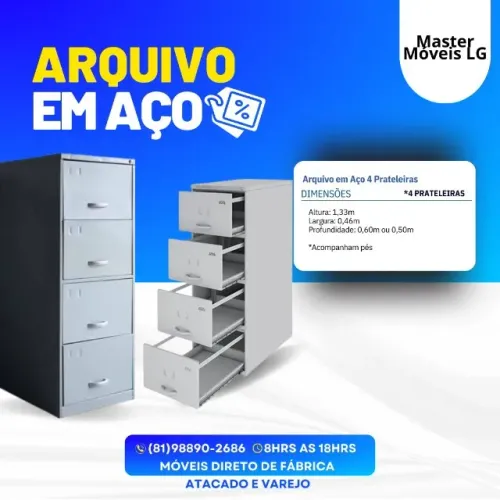 Arquivo Gaveteiro de aço 4 gavetas oferta de fábrica