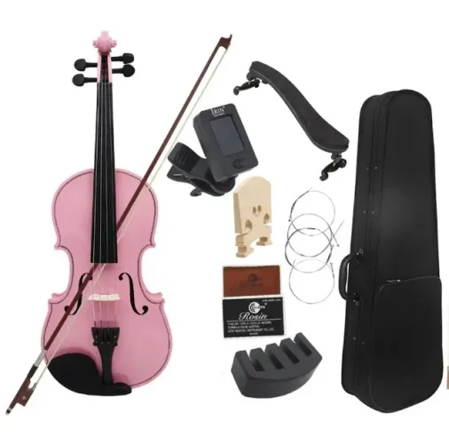 Violino rose 4/4 tampo maciço spruce luthieria prosperar completo todos acessorios semi-