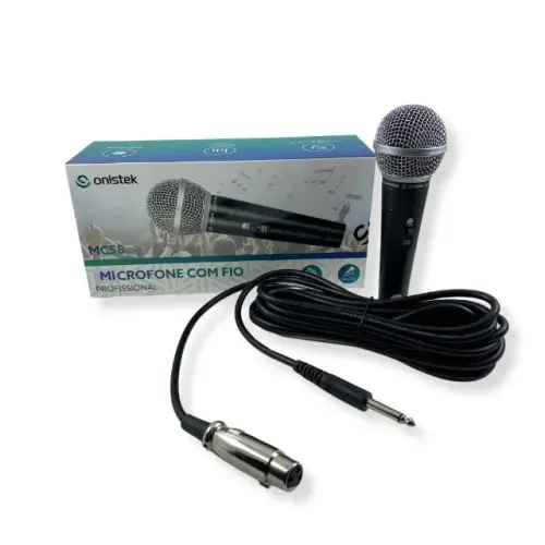 Microfone Com Fio Profissional Mc58 Onistek Cabo de 5m *ENTREGA GRÁTIS*