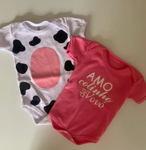 Kit Roupa Bebê - Cow Print + Amor de Vovó