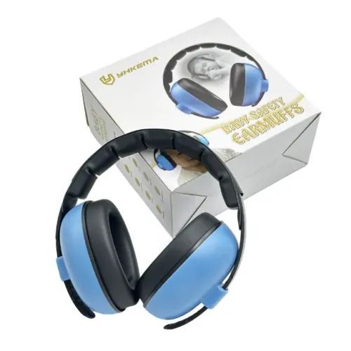 protetor auricular abafador ruido infantil criança autista fone som tea - azul