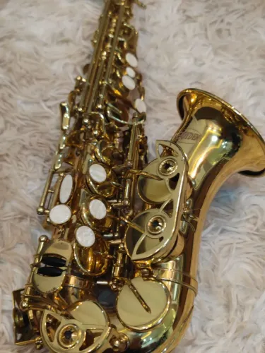 Sax Soprano Curvo Hoyden Original Impecável Sib Dourado Black Friday Nota Fiscal OLXPAY 